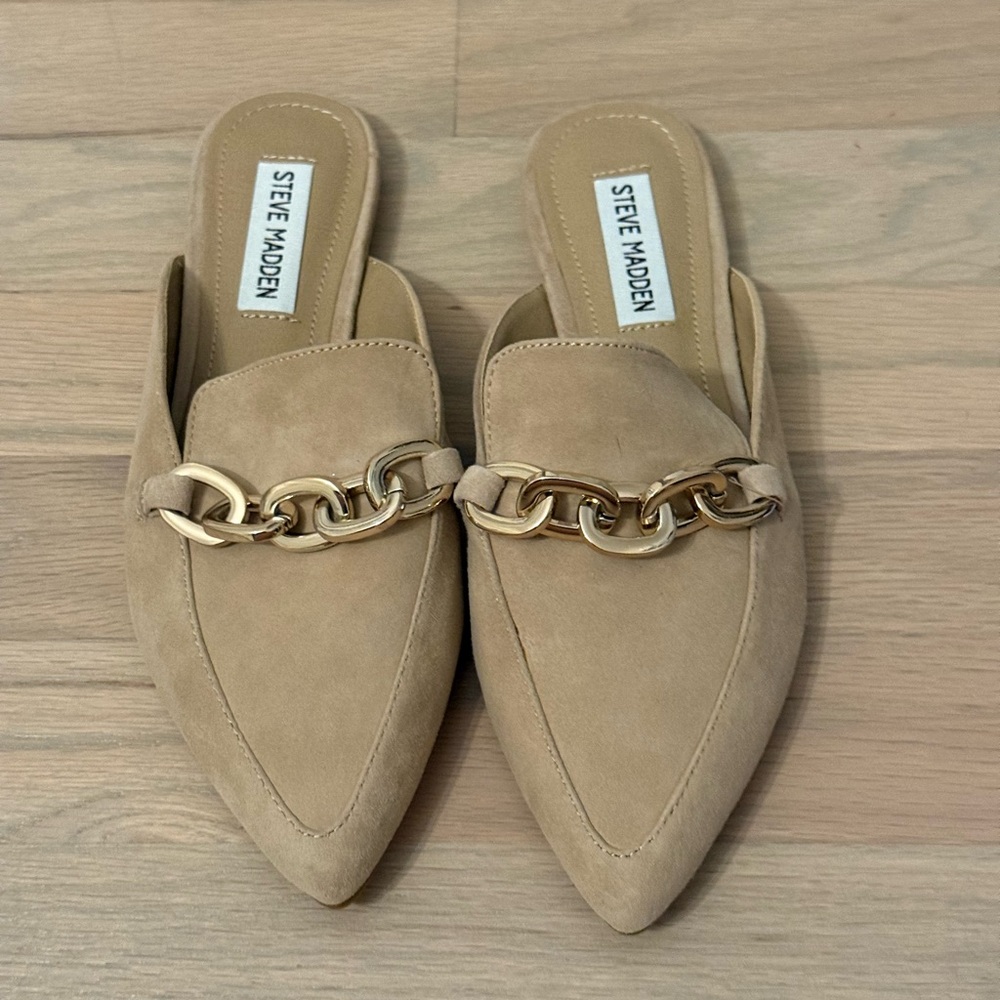 Steve Madden Tan Chain Detail Women's Mules